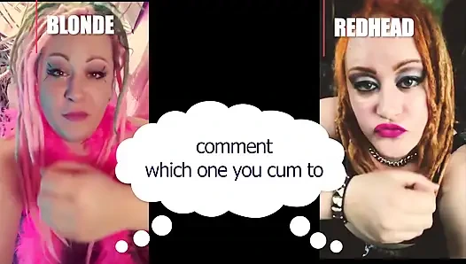 Комментарий, какой из них заставил тебя кончить, блондинка или рыжая натуральная версия