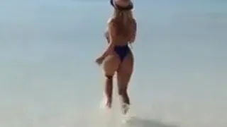 huge booty walk in the beach
