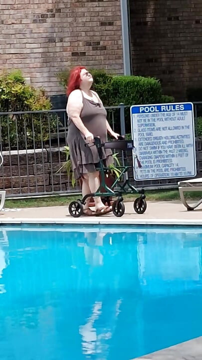 Summer Has Arrived! Time for the First Visit to the Pool Sexy Big Nurse Vicki Style!