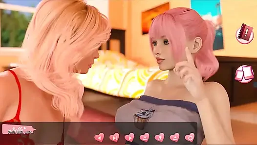 Membantu cewek-cewek hot #4 - johanne bangun diikat di pohon dan sebagainya... Sepong kontol cowok itu... Belle dan Stacy saling bermain.