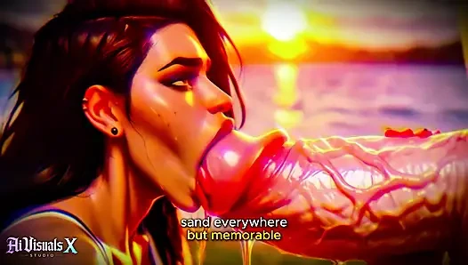 (4K) AI 3D Animated Porn – Latina Baddie Worships Big White Cock (Interracial ASMR) - AI Visuals X