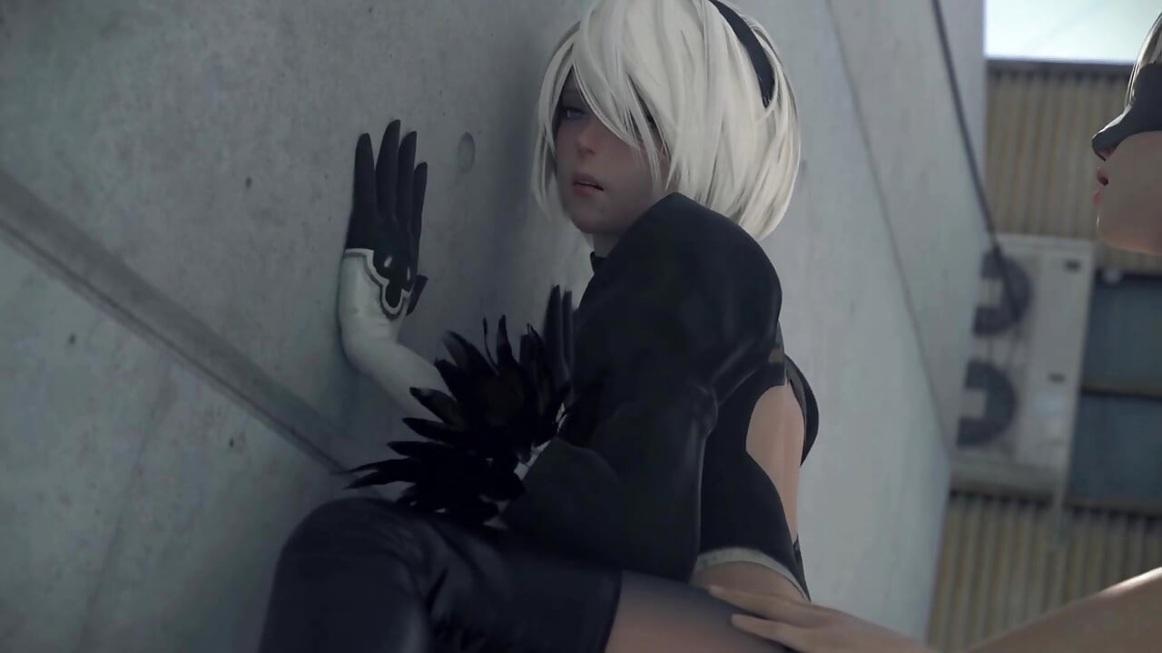 2B and 9S fucking outside 3D Hentai Uncensored