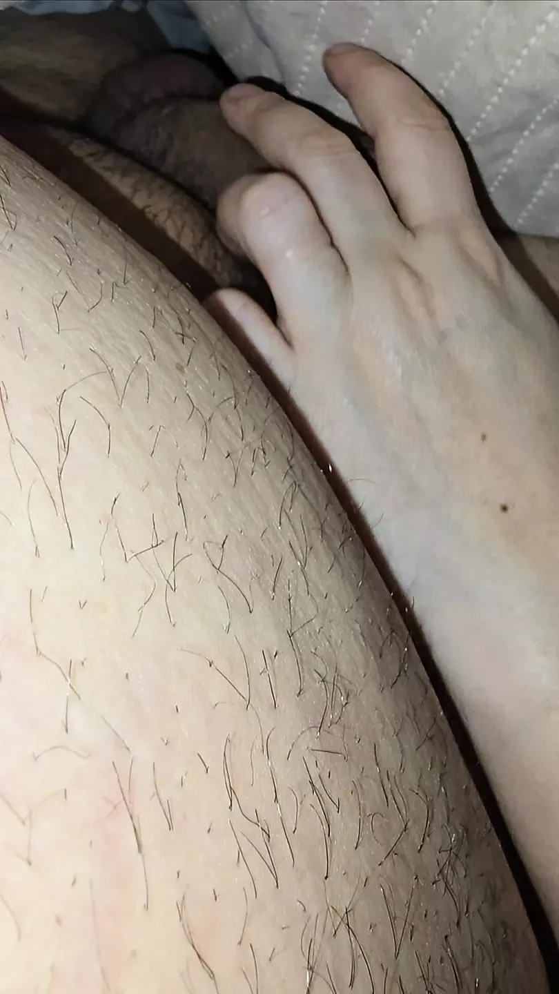 Step mom hand slip from step son leg touching his dick