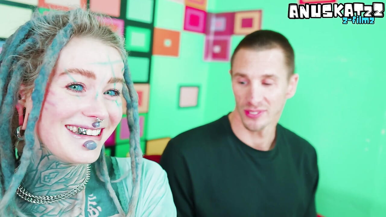 Casting Couch Tattooed ALT Babe Gags on Big White Dick - ATM