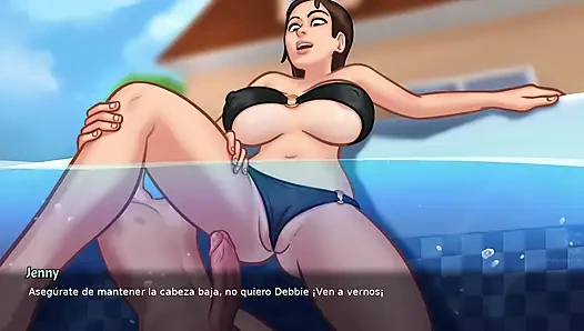 STEPSISTER VS STEPMOM FUCKING WITH THE TENANT OF THE HOUSE - summertime saga