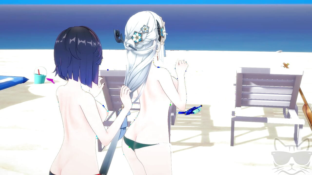 Yelan x Shenhe beach time ! (genshin impact)