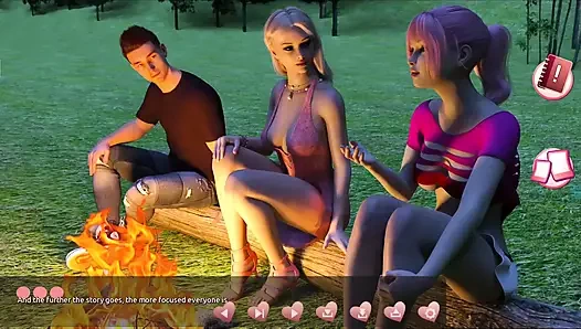 Membantu cewek-cewek hot #4 - johanne bangun diikat di pohon dan sebagainya... Sepong kontol cowok itu... Belle dan Stacy saling bermain.