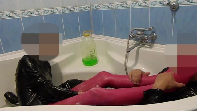 pantyhose bath fun
