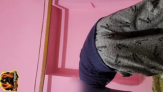 Horny desi indian gay flashing his asshole and fingering with lube