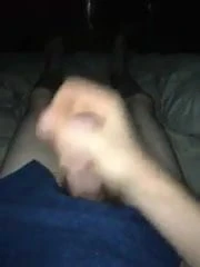 Average guy cums onto blue towel