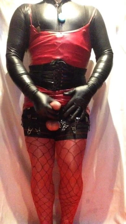 Sissy show play with ringed cock with condom and cum masturb