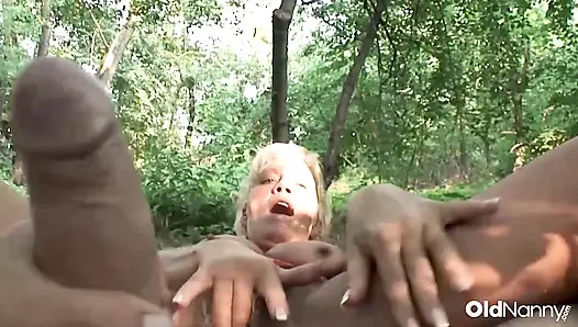 OldNanny - Granny Wild Outdoor Blowjob And Pussy Ride