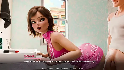 Tante kommt, um das haus zu besuchen, und nimmt das collagen, um im badezimmer zu ficken, ohne dass jemand es weiß - Good luke