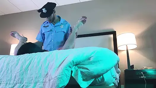 Police Fucks Hot Trans Woman in Chastity