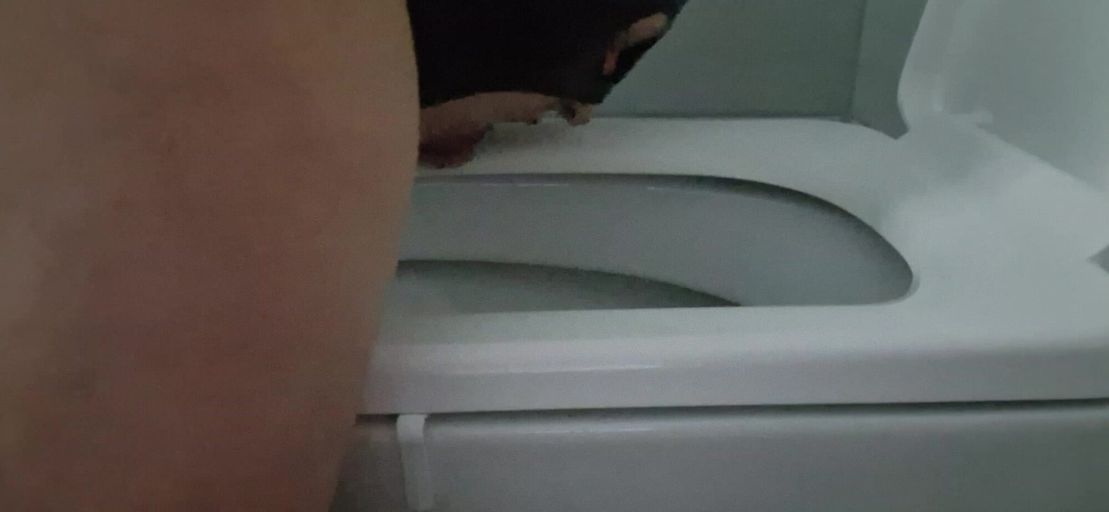 Cleaning the toilet