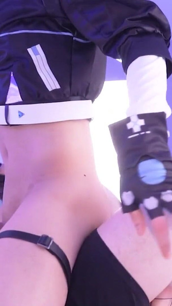 Key moment from "Honkai Silver Wolf Cosplay Fuck, Hentai Shemale Cosplayer, Asian Femboy trans 6"