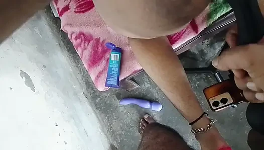 Double dildo in ass to fuck big ass Hindi audio doggy style anal