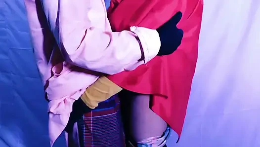 hottest chachi got orgasm by licking pussy with bhatija and chachi's mouth filled of cum by toung play