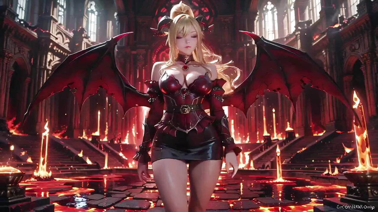 Ratu Demon Yang Berambut Emas Tiba! Pose melutut di takhta lebur