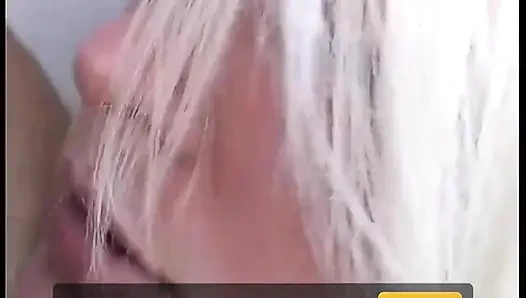 Pretty French Blonde Blows an Old Sack