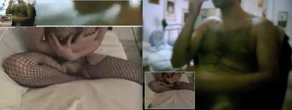 Teaser t body fishnet gets C2C Skype dude to cum