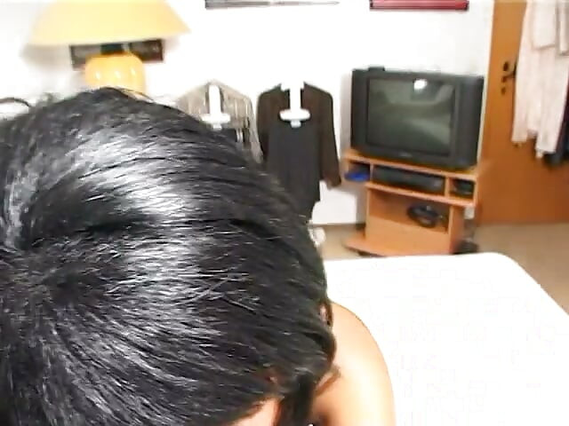 Hairy ebony teen sucks white cock