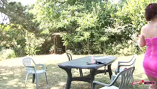 Four amazing MILFs kiss and lick each other before riding a couple of hard cocks