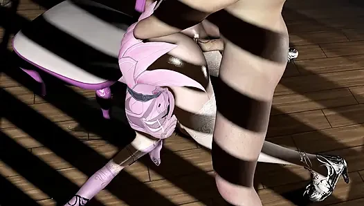 3D cosplay Asian babe have her first time BDSM sex