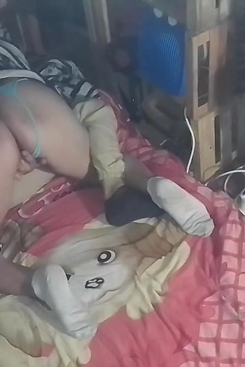 Under the blanket I kiss her and touch her