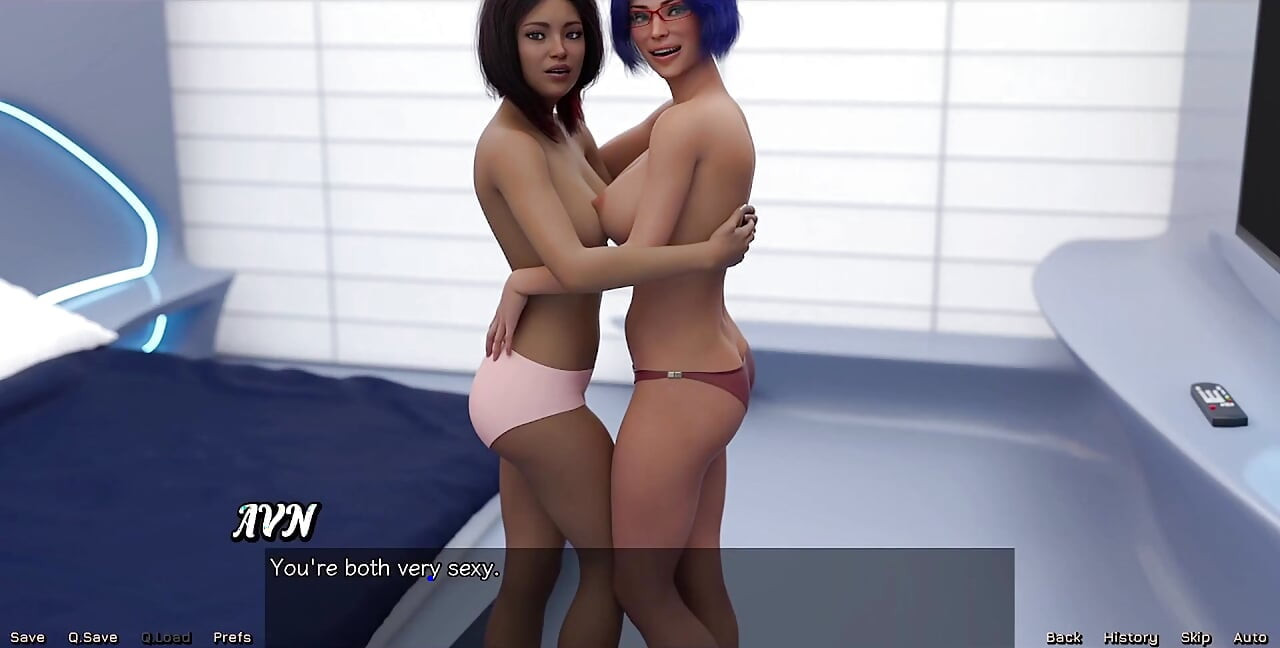 Stranded in Space - Cute Virgin Girl Next Door Cums Hard After Big White Dick and Busty Blue Hair MILF Touch Her
