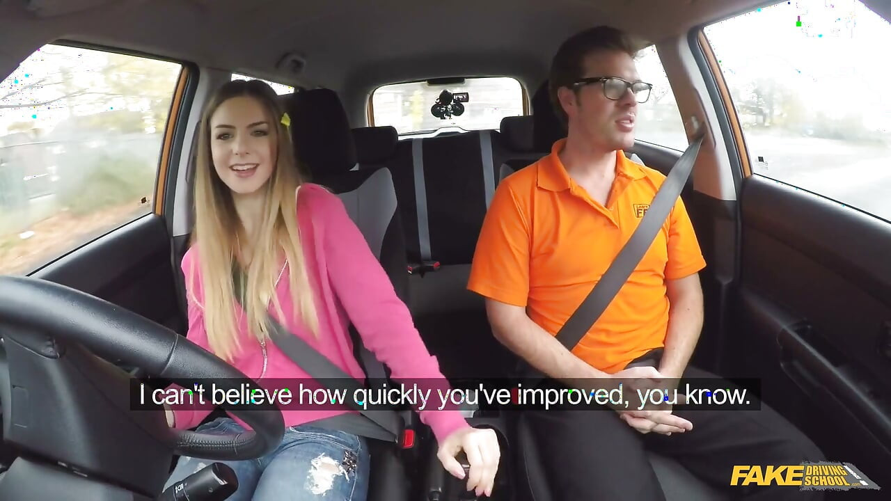 Fake Driving College - Italian Student Stella Cox Seduces Instructor for a Fast Hardcore Driving Pass