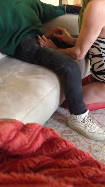 Powerful moment from "I caught my stepson jerking off and he asked me to help him so I did"
