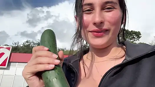 Pregnant woman shoves a pennine in her ass with great pleasure until orgasm