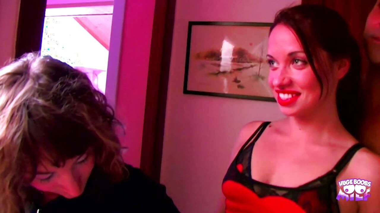 Two sexy Euro hookers got involved in a steamy private orgy ending with a facializing.