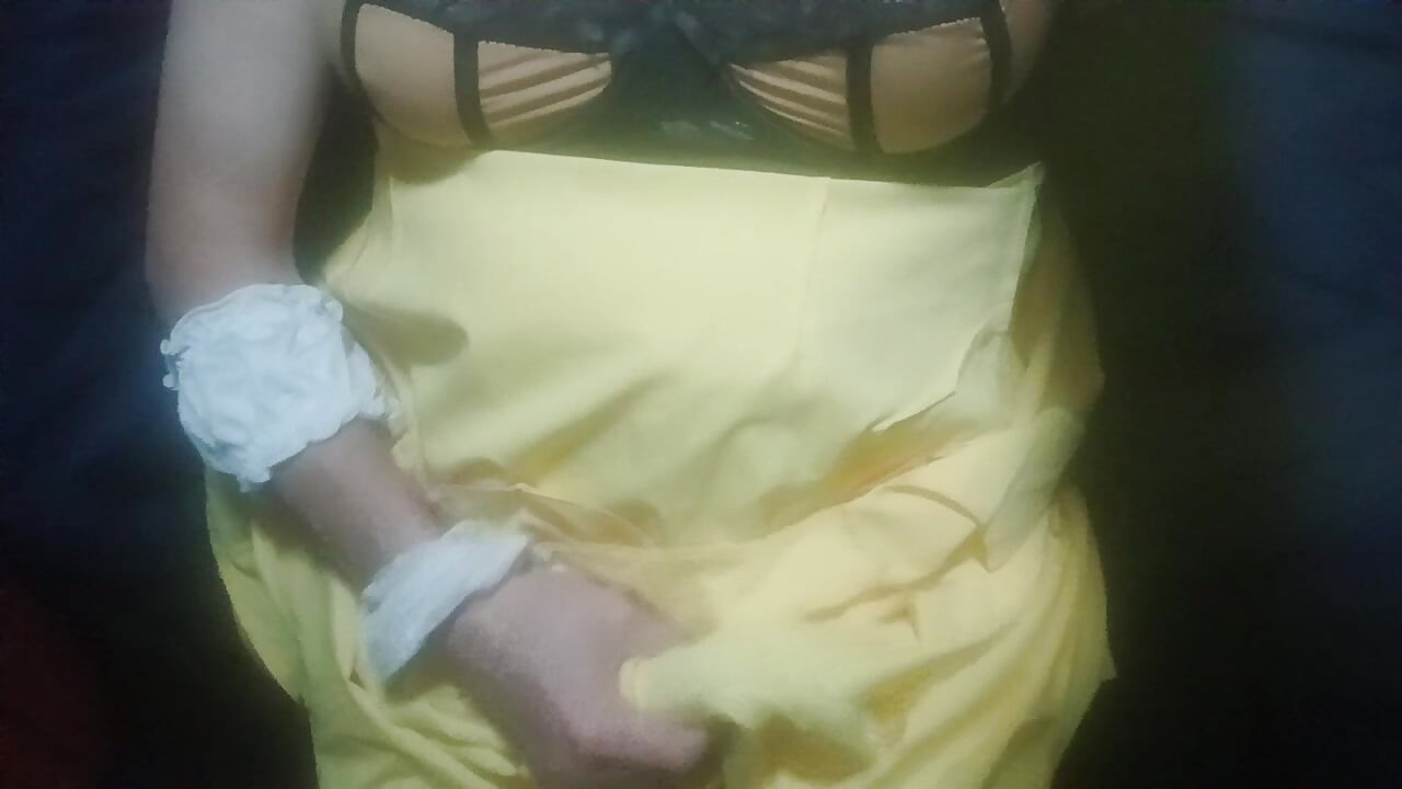Panties and stockings and stockings and panties and bra, and yes panty boy play again