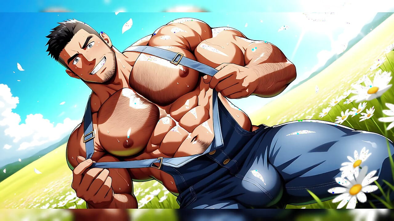 Hot Hunks Teasing Outdoors Made with Ai