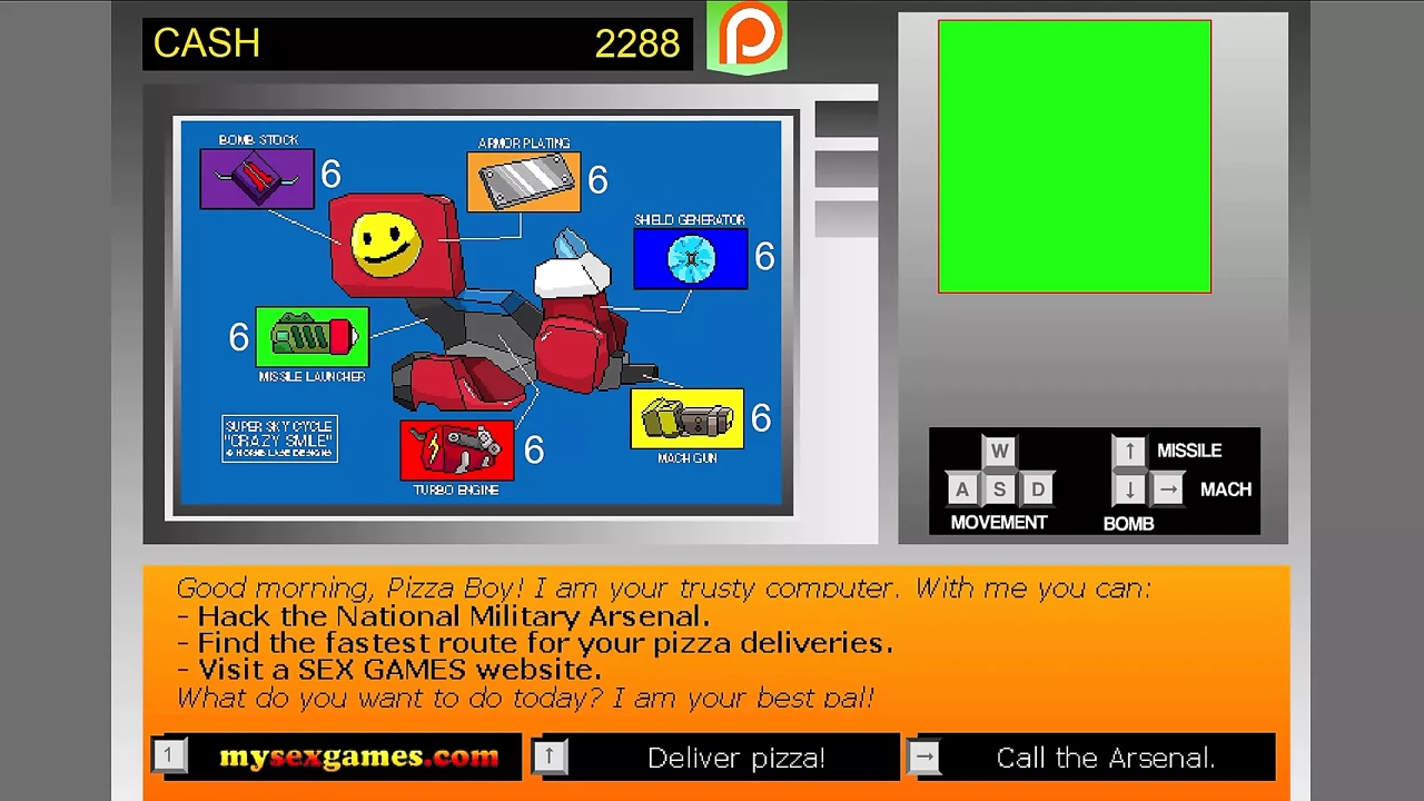 Pizzaboy Secret Service (MILF Cartoon Flash Game, All Scenes)