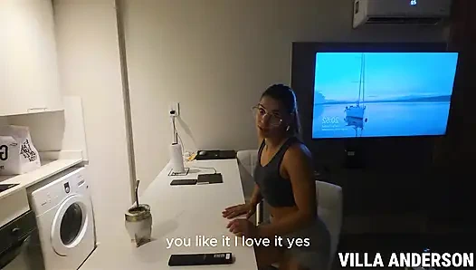 Without water in my apartment, my neighbor lets me use his bathroom. But first he wrecked my vagina.