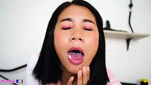 Thai-MILf marlee kai sperma im mund, zusammenstellung