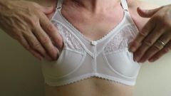 Wearing wife's beautiful white bra