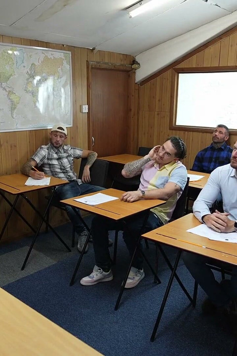 Georgie Reay Takes Six Big Cocks in a Lecture Hall Gangbang (part 1)