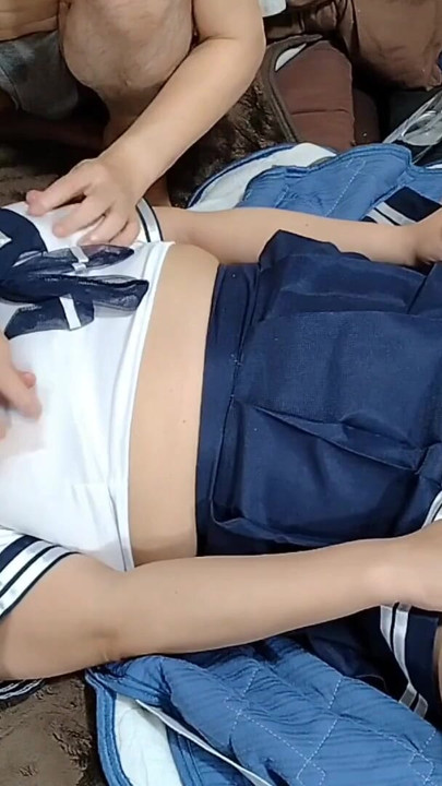 Chubby Colossal Mature Wife Uniform Cosplay 2 K-Cup Married Woman In A Sexy Costume Is Stimulated With An Electric Massager, Fingers And Mouth | Clip 2