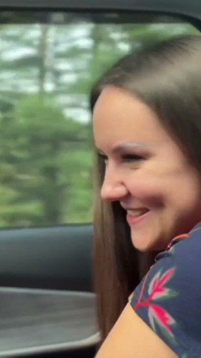 Road head leads to Hitchhiker sex with this brunette | Clip 2