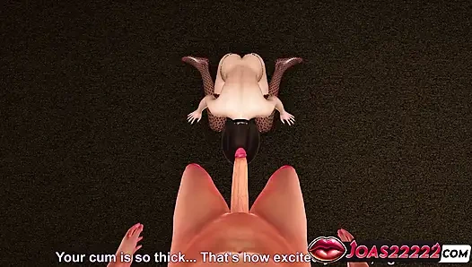 Alluring Sexy Anastasia in 3D Animation Standing Handjob Big Dick Stroking, and Intense Deepthroat Mouth Fuck