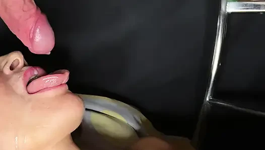 Stepmom blowjob swallow huge load of sperm orgasm