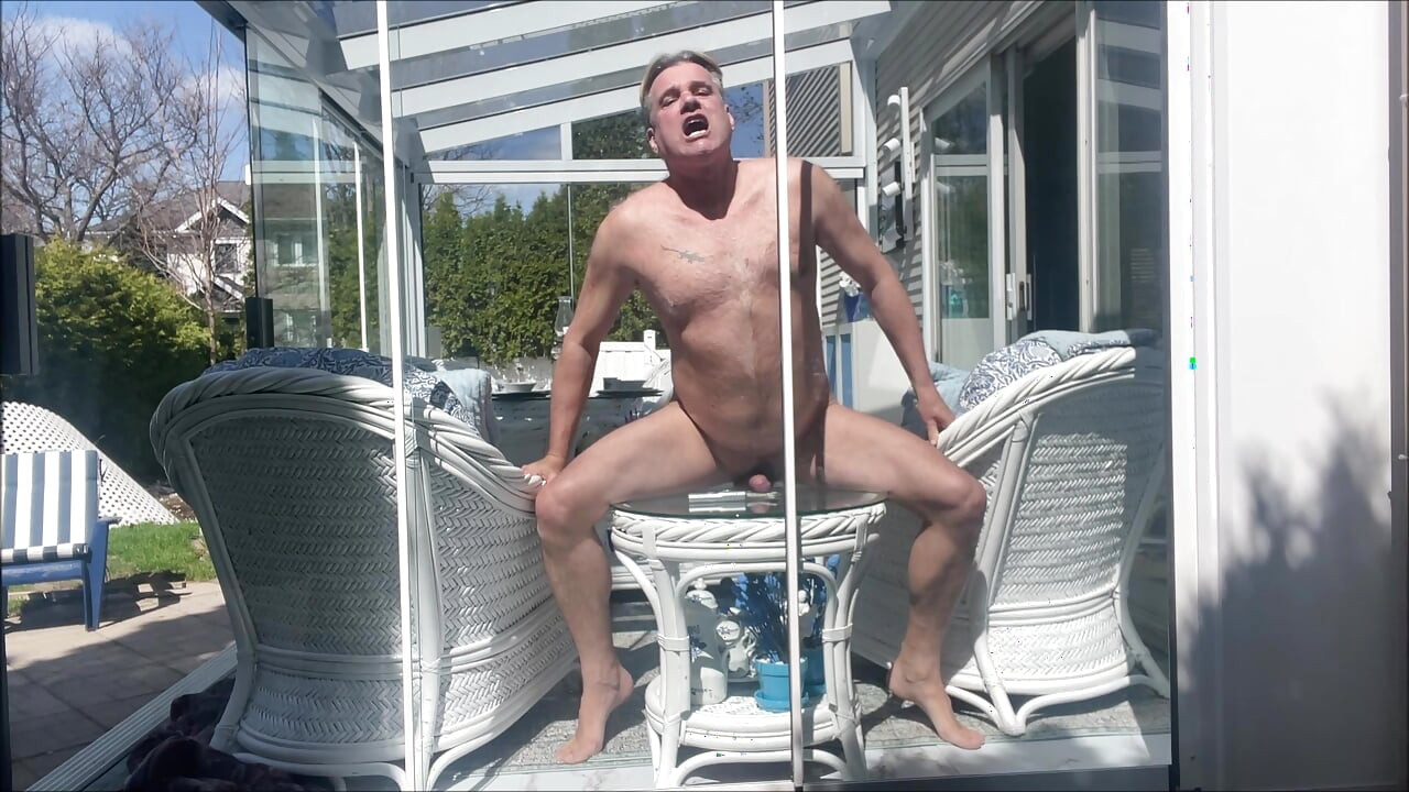 HUNK DADDY BEAR NAKED SUNBATHING IN THE VERANDA 3