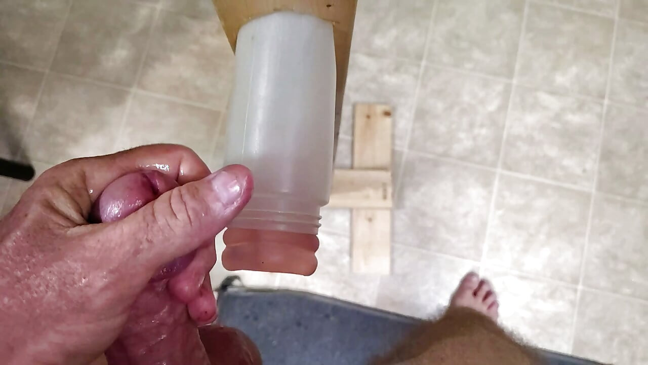 Fucking my homemade fleshight until I bust all over it