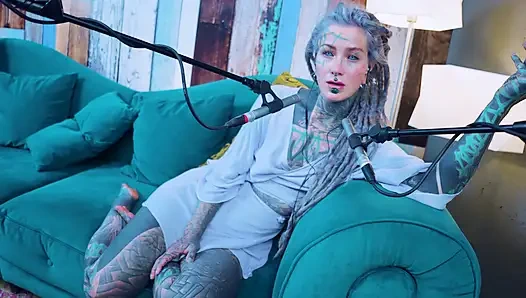 I talk about G - Grattitude- ASMR podcast SFW talking goth skinny girl dreadlocks tattoo model inked girl