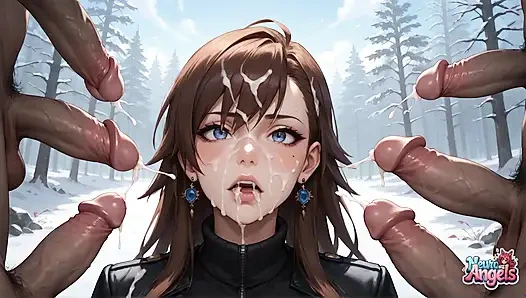 Snowy rose orgasm: klimaks winter warrior