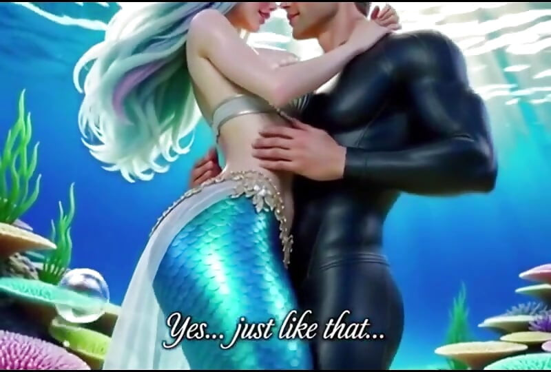 Underwater fantasy where a diver discovers a mesmerizing mermaid